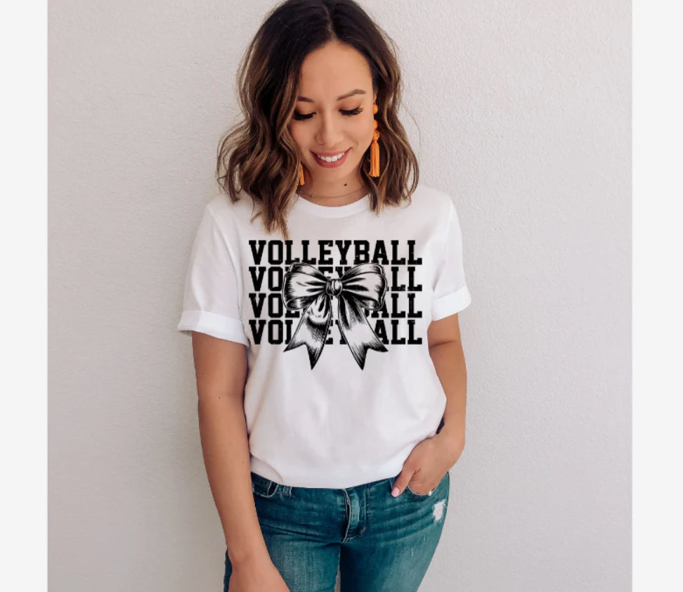 Screen Print- Volleyball Bow (Black)