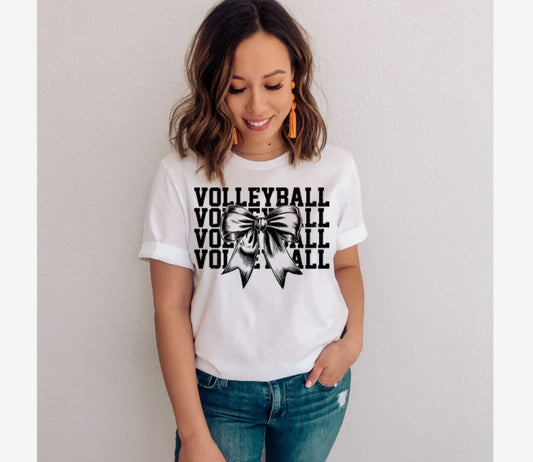 Screen Print- Volleyball Bow (Black)
