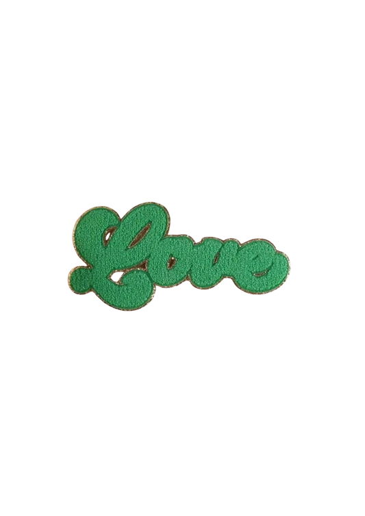 Love-Green Chenille Patch