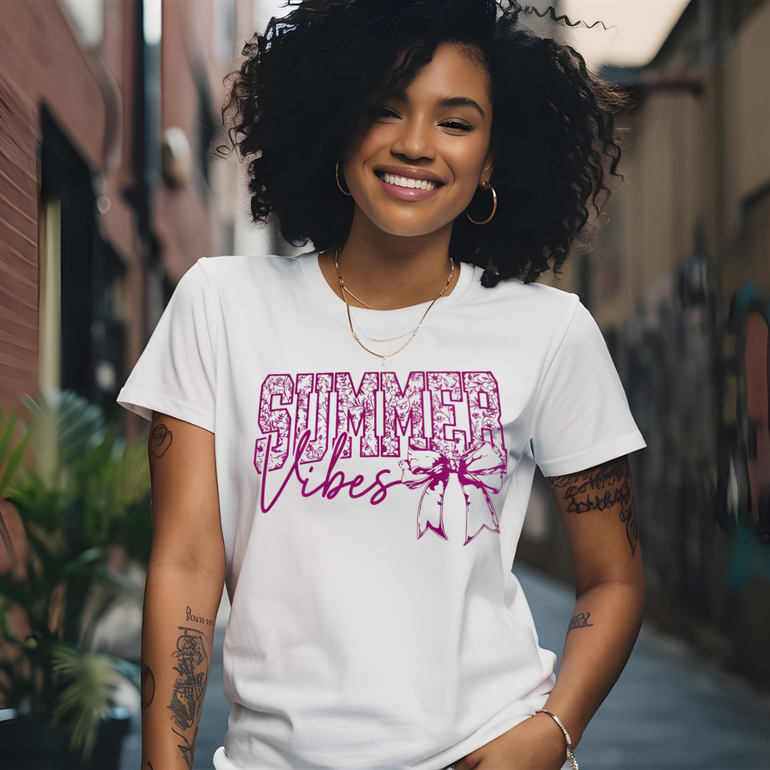 Screen Print- Summer Vibes (Hot Pink)