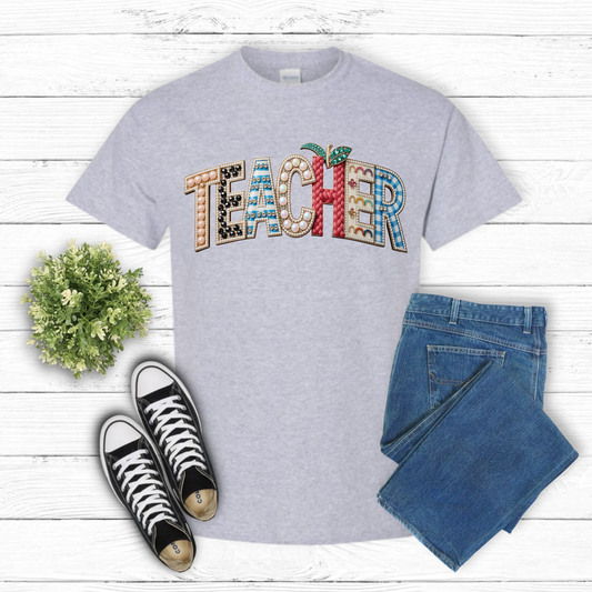 DTF- Teacher Faux Rhinestone