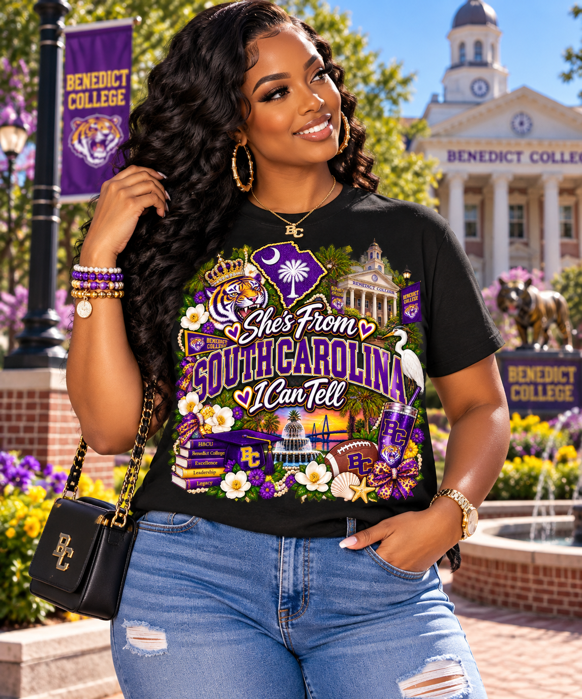 DTF- She's from SC Benedict College (Currently Made To Order. Ships Out in 3-5 business days)