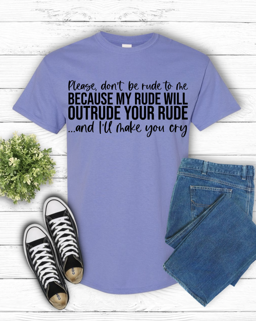 Screen Print- Please don't be rude (Black)