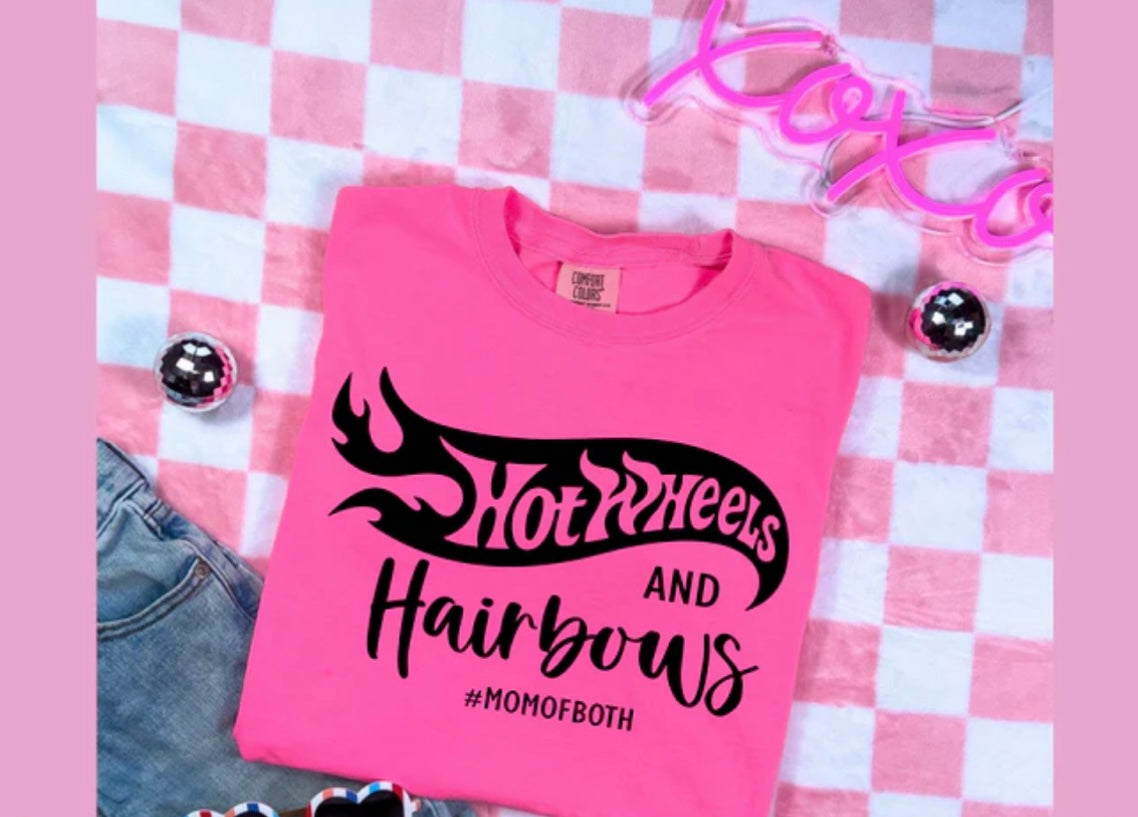 Screen Print- Mom of Both (Hot Wheels & Hairbows)