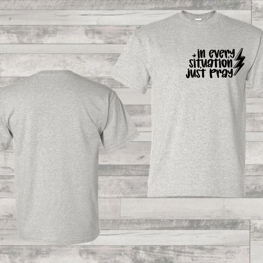 Screen Print- Pray Instead Of- Pocket Only (Black)