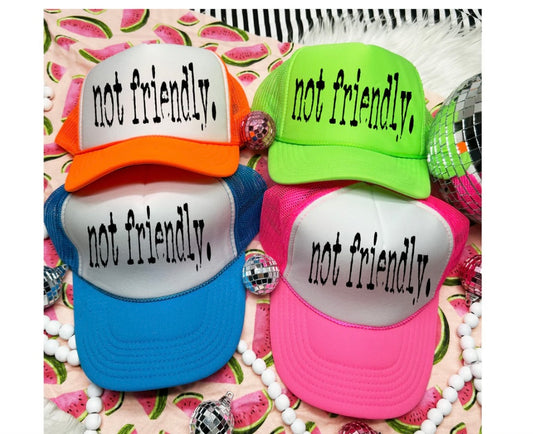 Screen Print- Not Friendly (Black)- Hat Patch