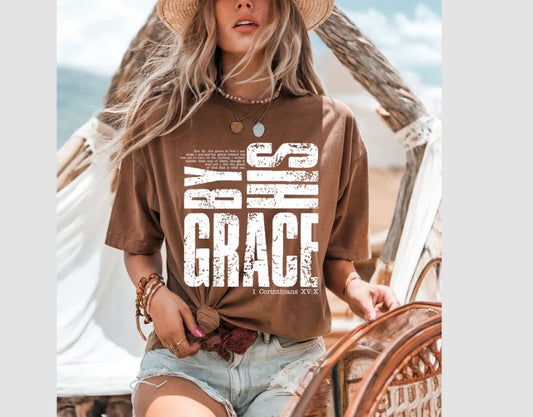 Screen Print- By HIS Grace (White Distressed)