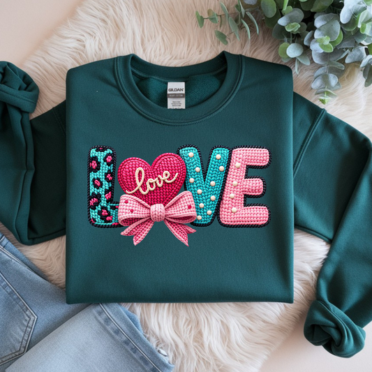 DTF- Faux Yarn Love Leopard