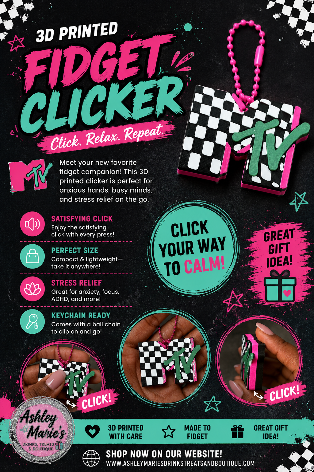 MTV - Fidget Clicker 3D Printed