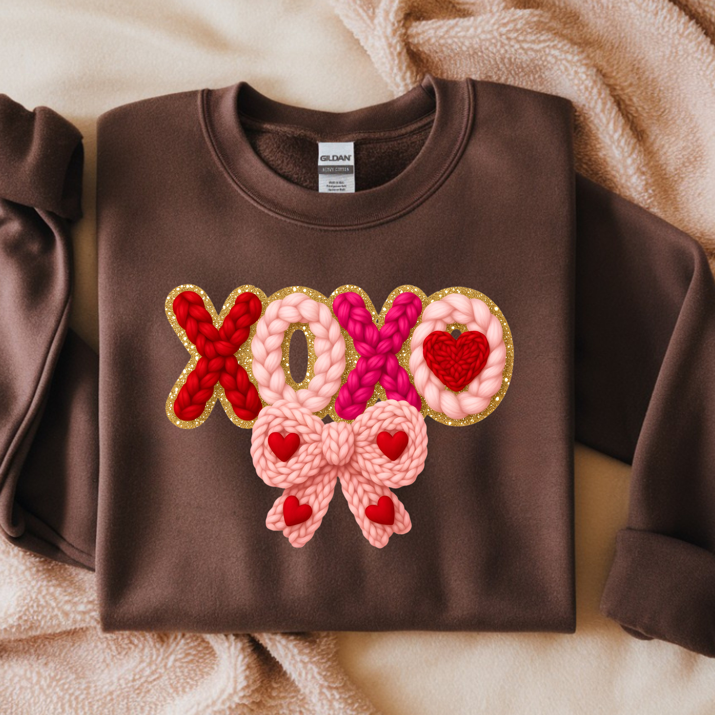 DTF- Faux Yarn XOXO Coquette Bow (2 sizes)
