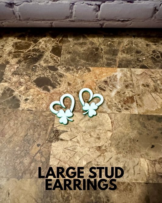St. Patrick's Day - 3D Printed Stud Earrings (w/ 2 sizes)