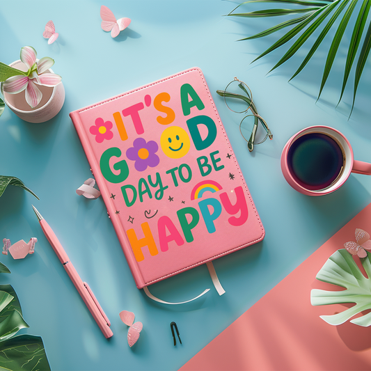 UV DTF Journal Cover- It's A Good Day To Be Happy