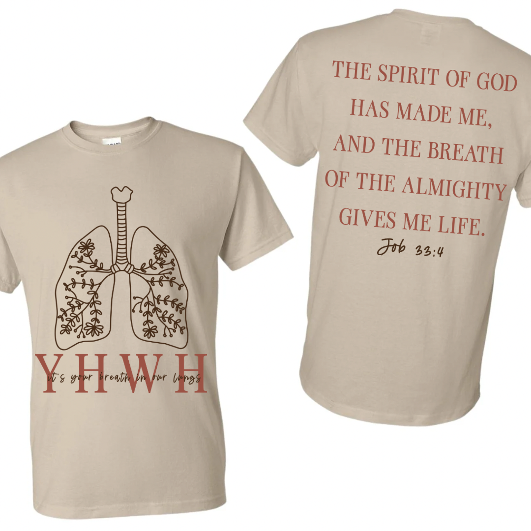 DTF- YHWH Job 33:4- front and back