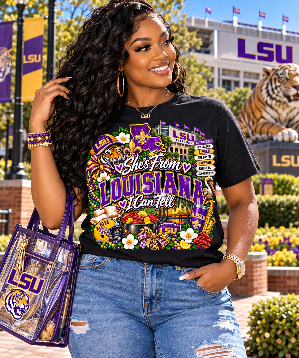 DTF- She's from Louisiana (Currently Made To Order. Ships Out in 3-5 business days)