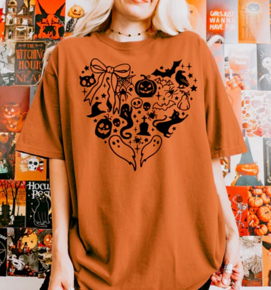 Screen Print- Heart Halloween Coquette (Black)