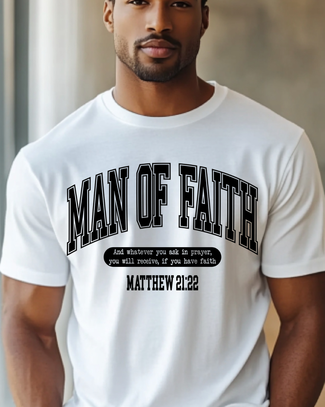 Screen Print- Man of Faith (Black)