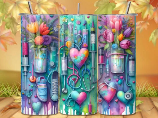 Sublimation Tumbler Wraps- Nursing Pastel (20 oz or 30 oz)