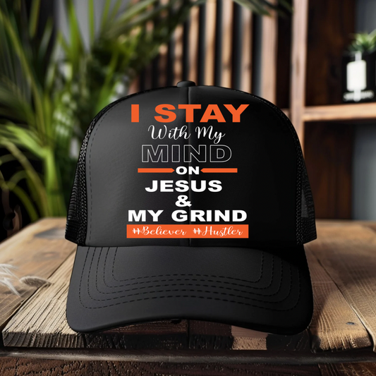 DTF Hat Patch- Mind on Jesus and My Grind