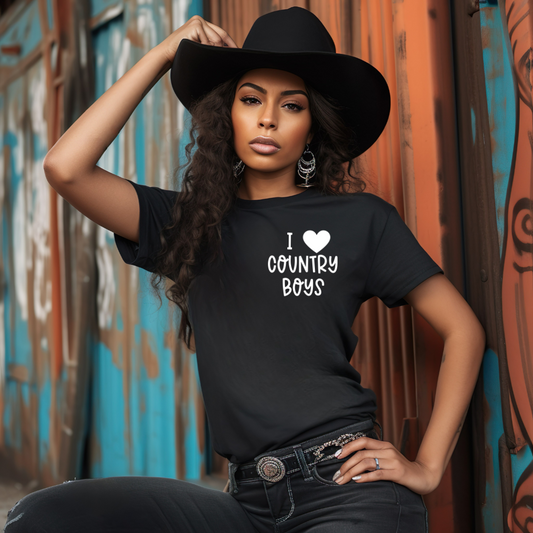 DTF- I Love Country Boys- Pocket/Hat Patch