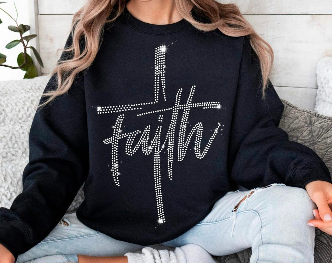 Rhinestone Blinged Transfer- Faith