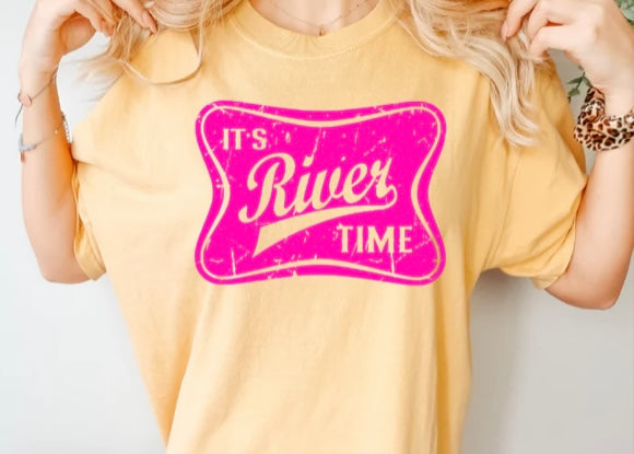 Screen Print- It's River Time (Pink)