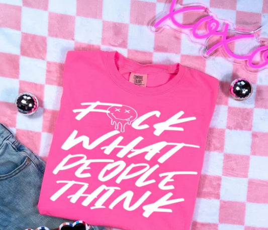 Screen Print- F What People Think (White)