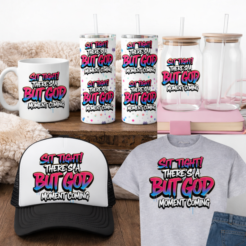 Sublimation Transfers- Sit Tight There's A But God (Adult Size)