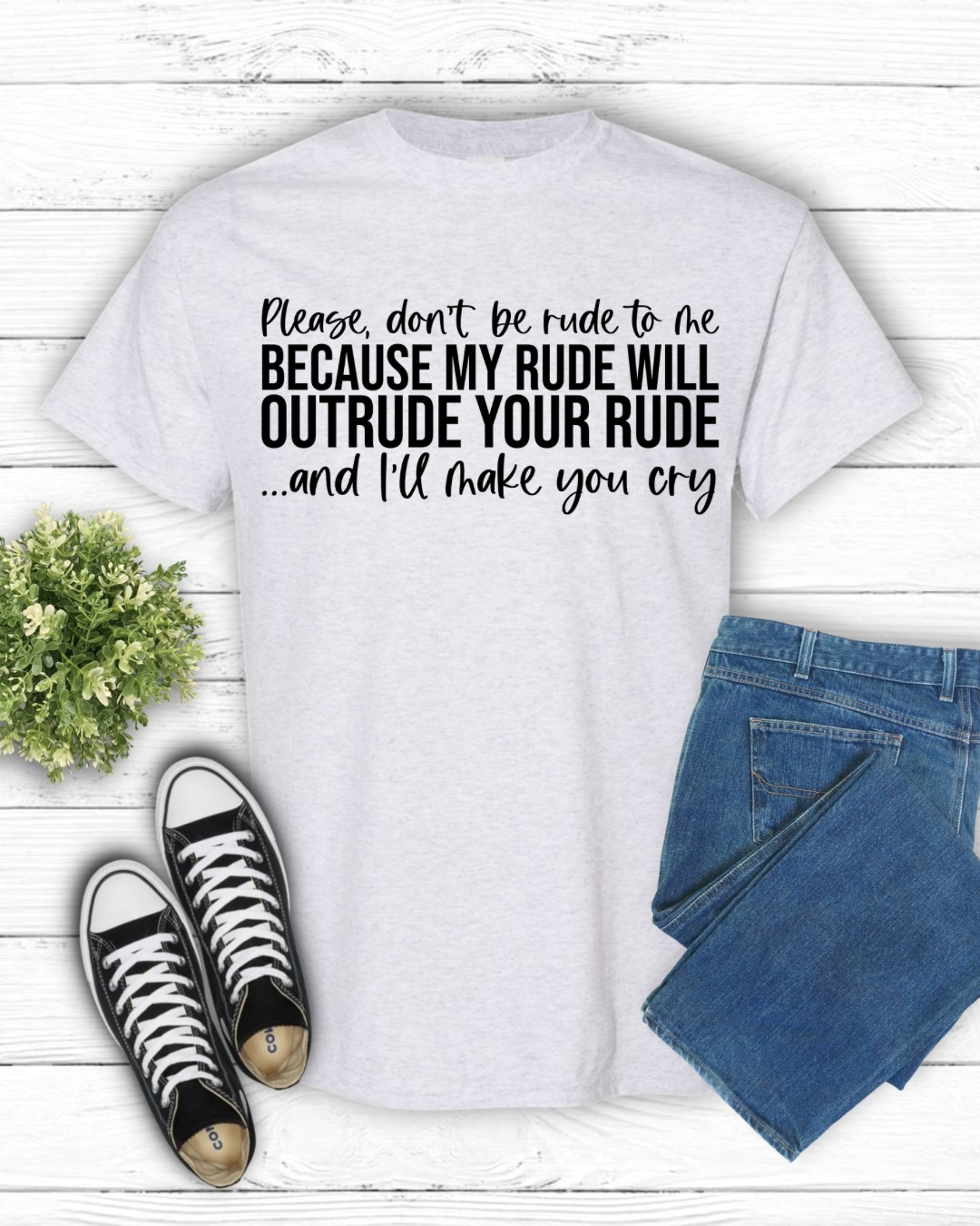 Screen Print- Please don't be rude (Black)