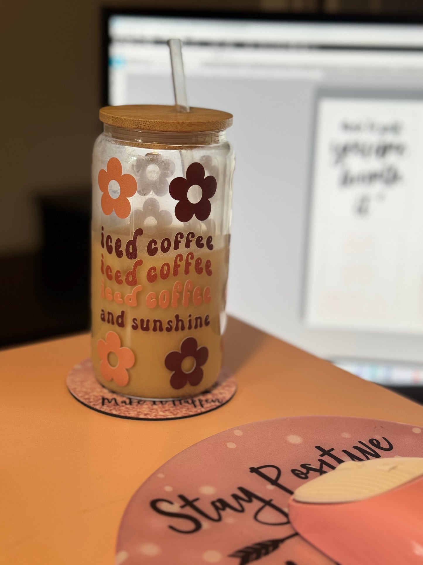 16oz Customized Glass Can Tumbler with Lid