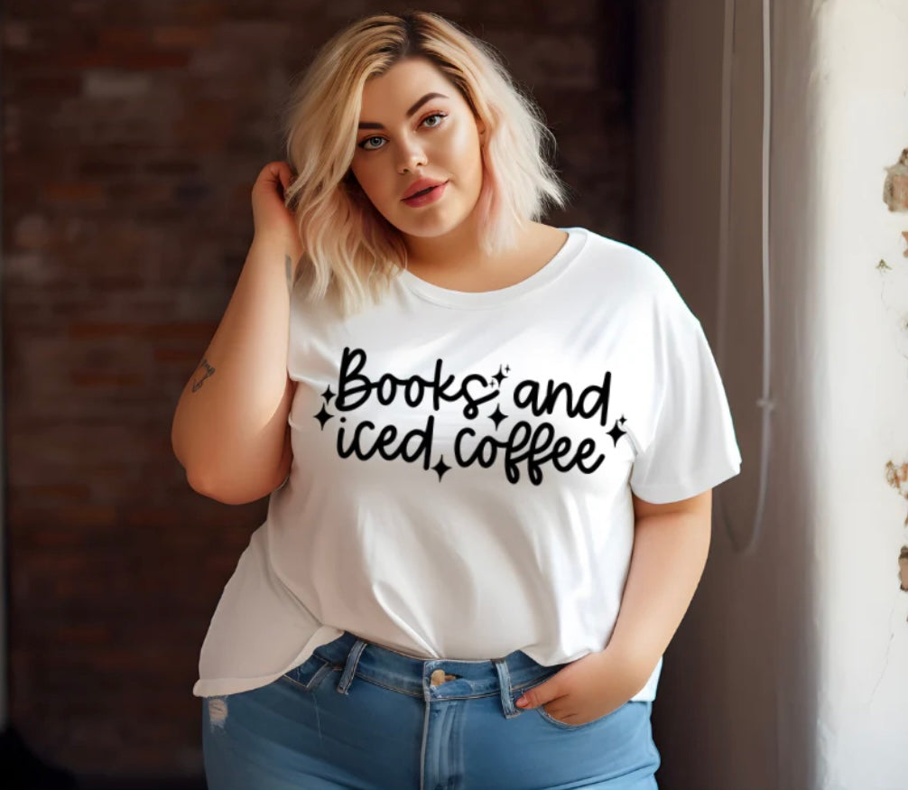 Screen Print- Books and Iced Coffee