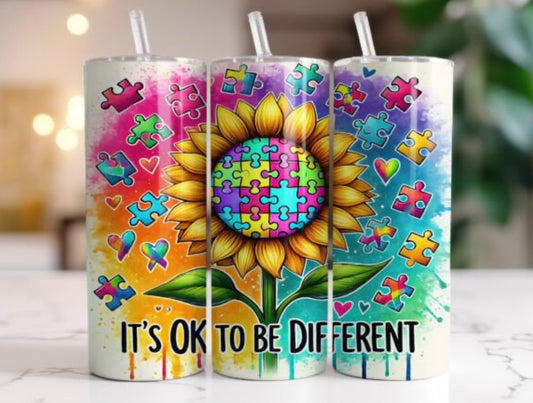 Sublimation Tumbler Wraps- It’s OK To Be Different (20 oz or 30 oz)