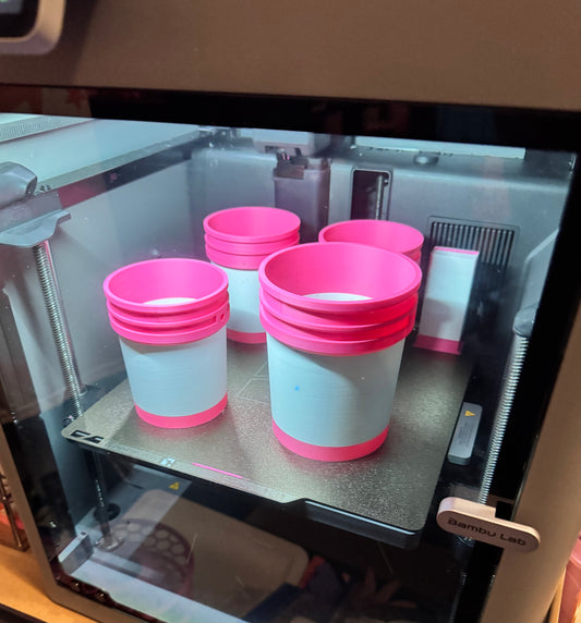 School Supplies Themed or Multi Colors Mini Buckets 3D Printed