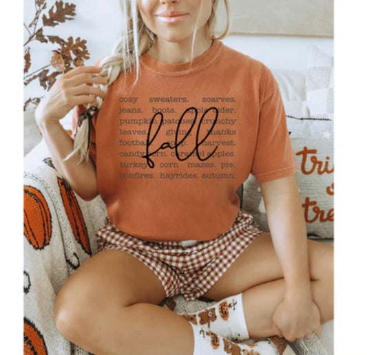 Screen Print- Fall Script (Black)