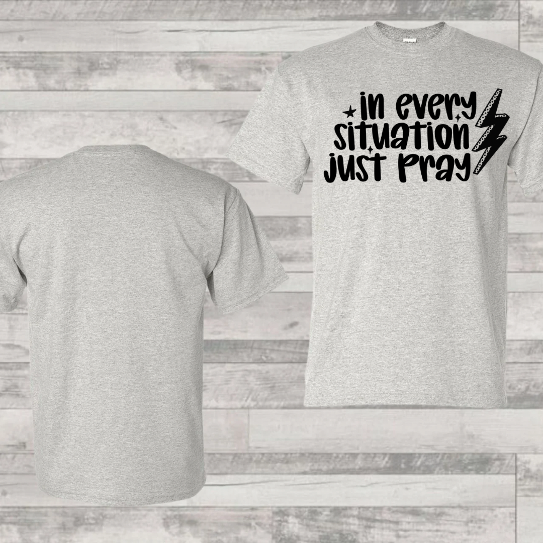 Screen Print- Pray Instead Of- Front Only (Black)