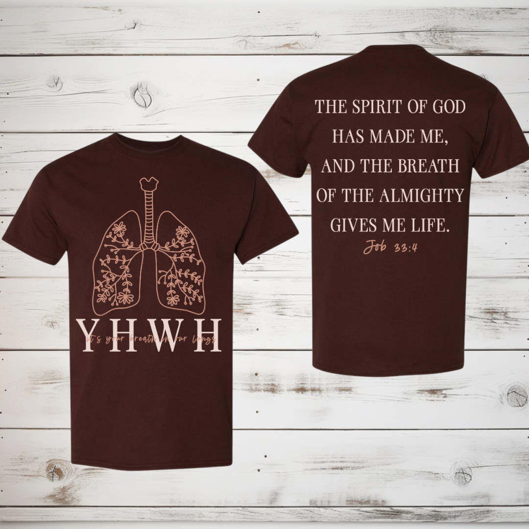 DTF- YHWH Job 33:4- front and back