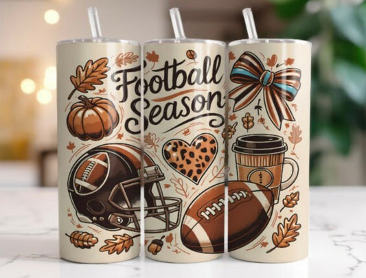 Sublimation Tumbler Wraps- Football Season (20 oz or 30 oz)