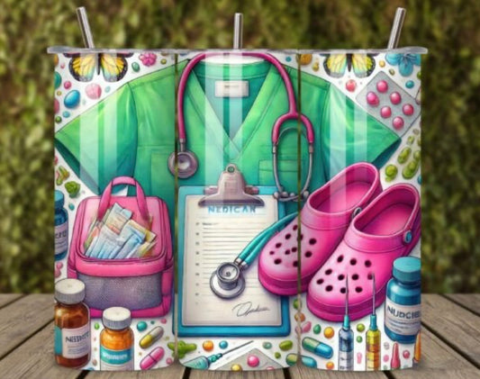 Sublimation Tumbler Wraps- Scrub Life (20 oz or 30 oz)