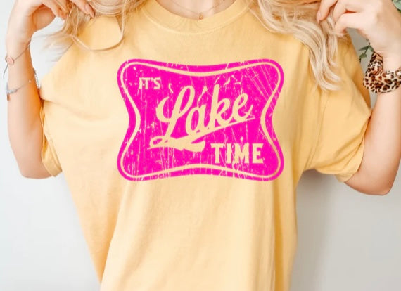 Screen Print- It's Lake Time (Pink)