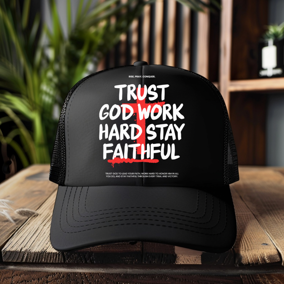 DTF Hat Patch- Rise Pray Conquer