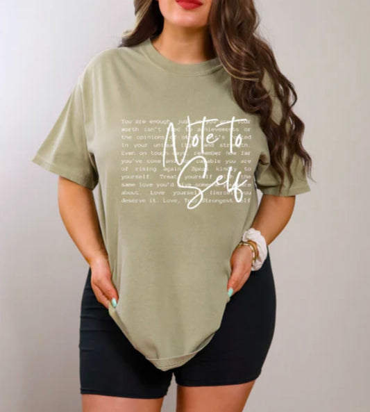 Screen Print- Note To Self (White)