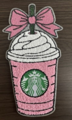 Coffee Pink Bow Patch