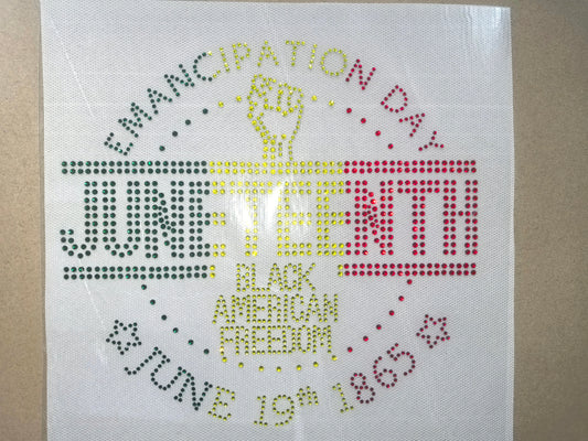Juneteenth Rhinestone Blinged Transfers