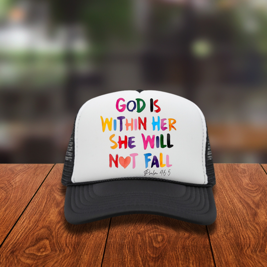 DTF Hat Patch- God is Within Her