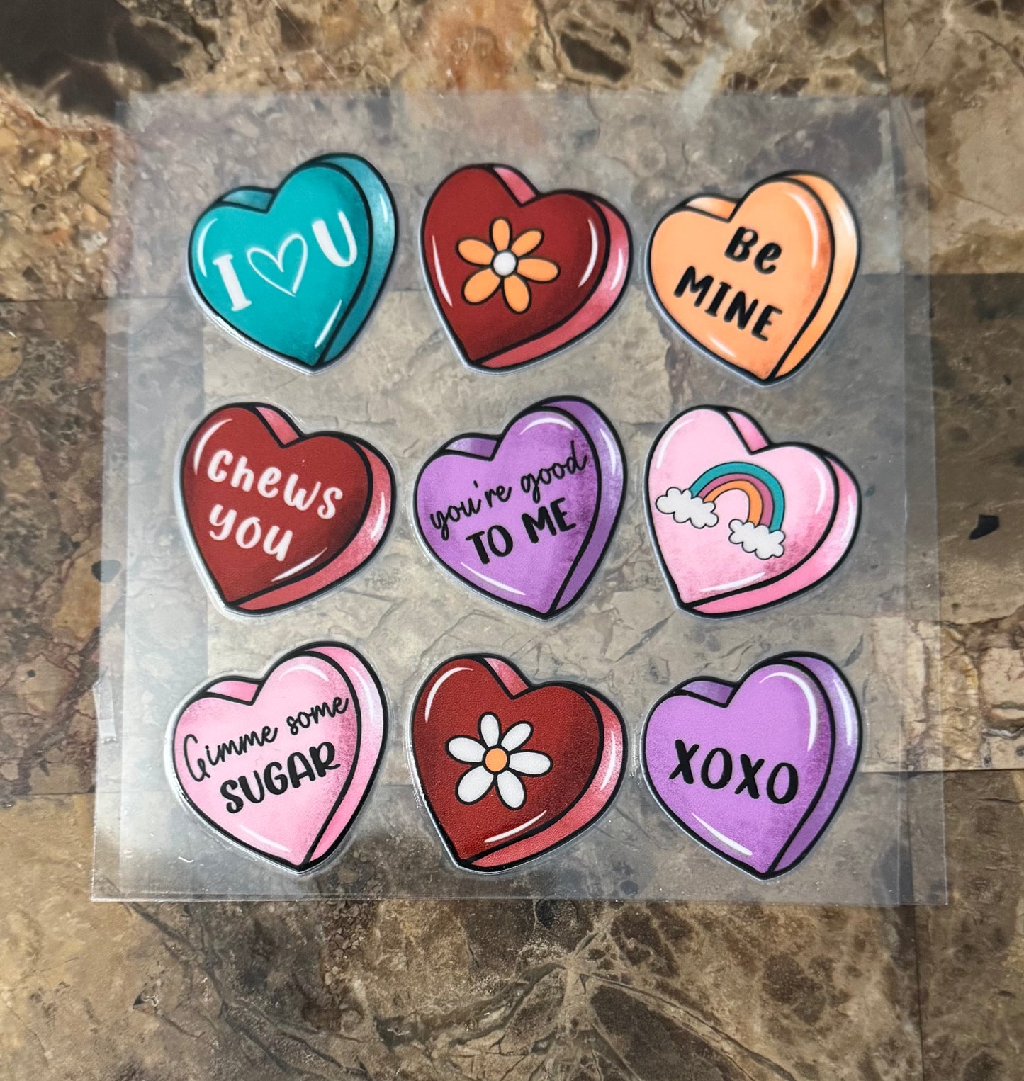 UV DTF- Valentine's Candy Messages