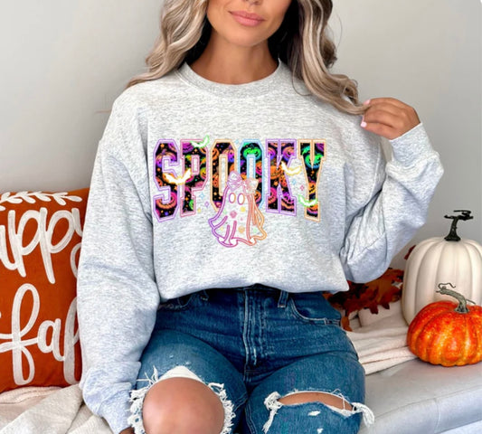 Glitter Clear Film- Spooky Neon Ghosts