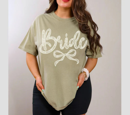 Screen Print- Bride (Lace with a bow) in White