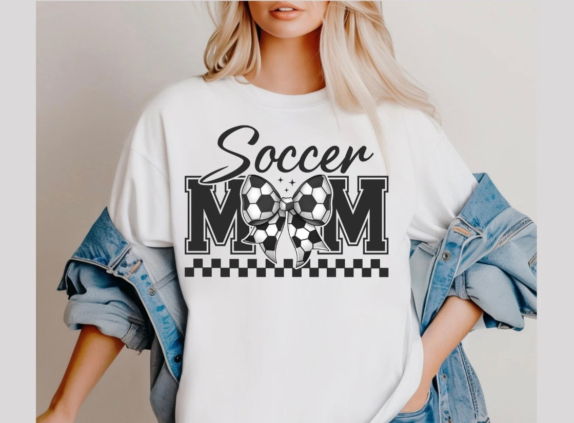 Screen Print- Soccer Mom Bow