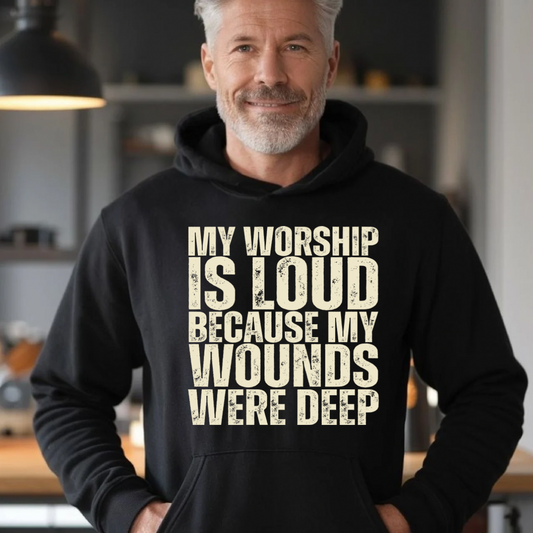 Screen Print-My Worship Is Loud (in beige)