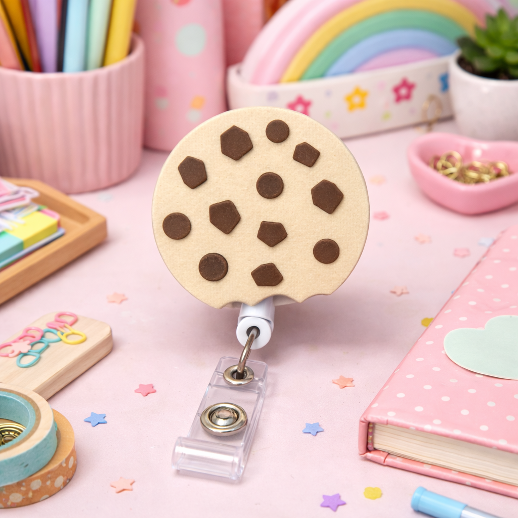 3D Badge Cover (Reel Not Included) - Chocolate Chip Cookie