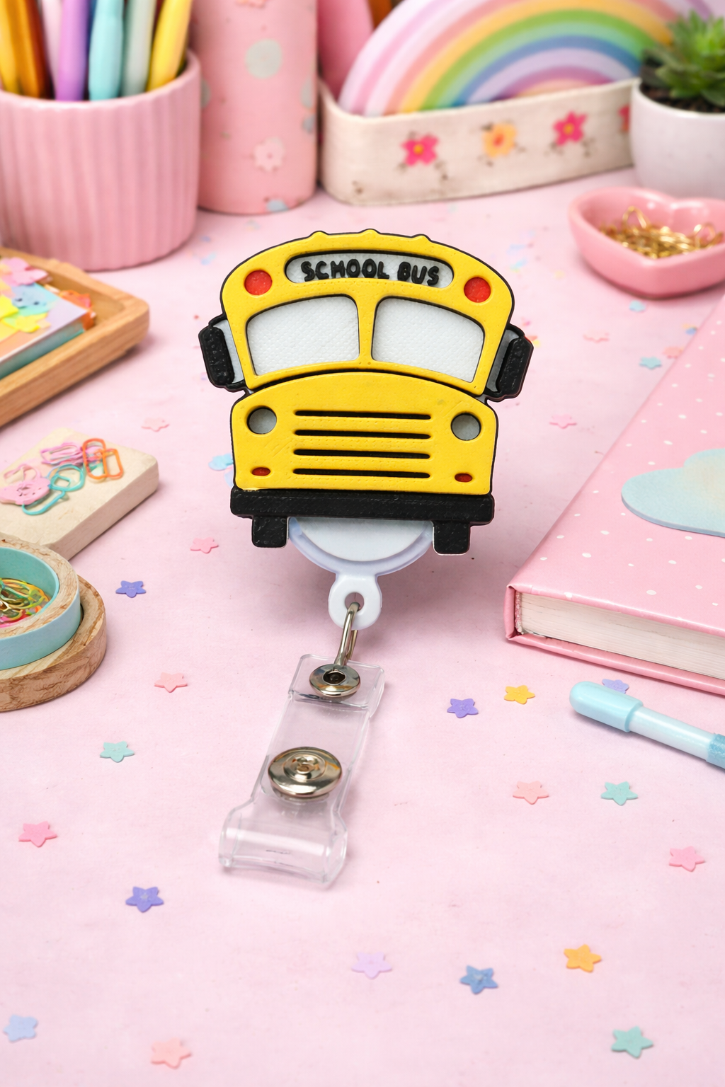3D Badge Cover (Reel Not Included) - School Bus